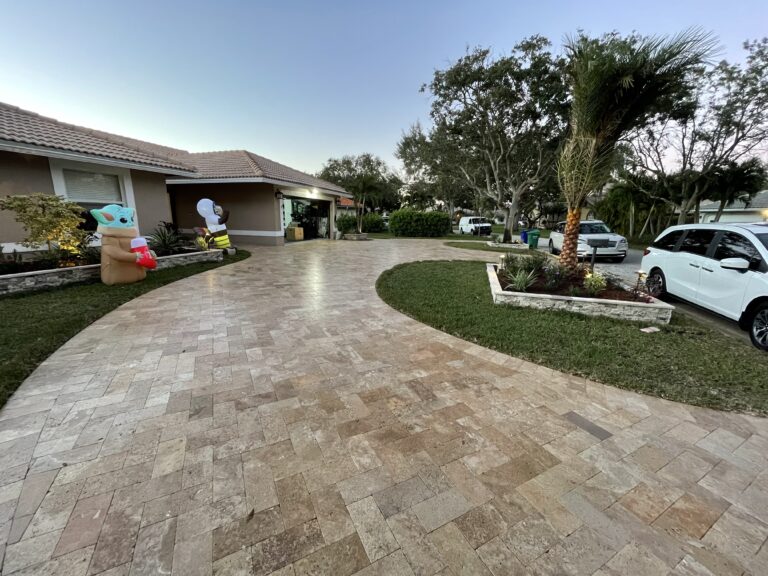 travertine pavers driveway